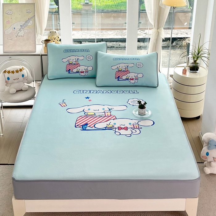 91家纺网 家纺一手货源 找家纺 （总）蘭菲家纺 2025新款三丽鸥卡通印花冰丝凉席