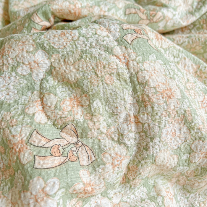 91家纺网 家纺一手货源 找家纺 仟网汇 2025新款皱皱纱简单款夏被四件套 花束-绿