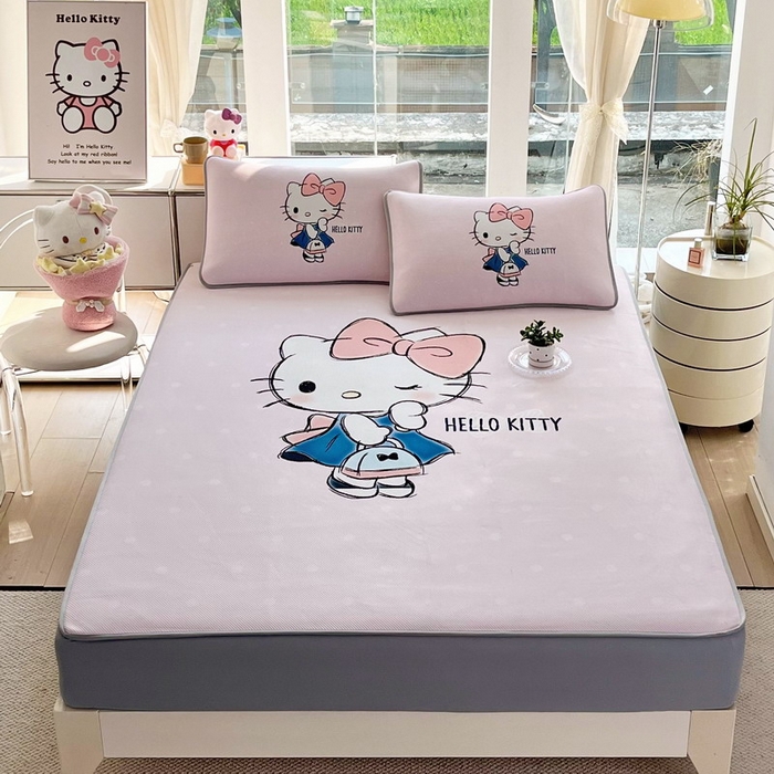 91家纺网 家纺一手货源 找家纺 （总）蘭菲家纺 2025新款三丽鸥卡通印花冰丝凉席