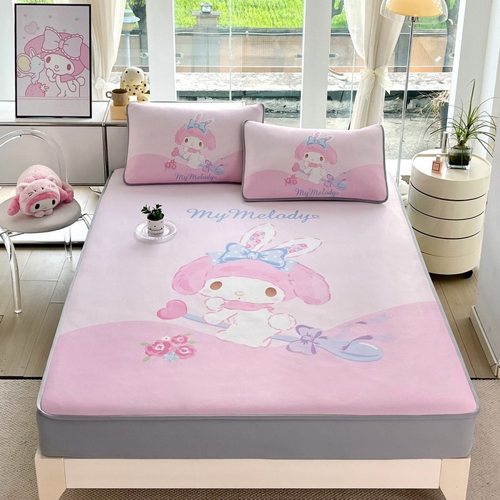 91家纺网 家纺一手货源 找家纺 （总）蘭菲家纺 2025新款三丽鸥卡通印花冰丝凉席