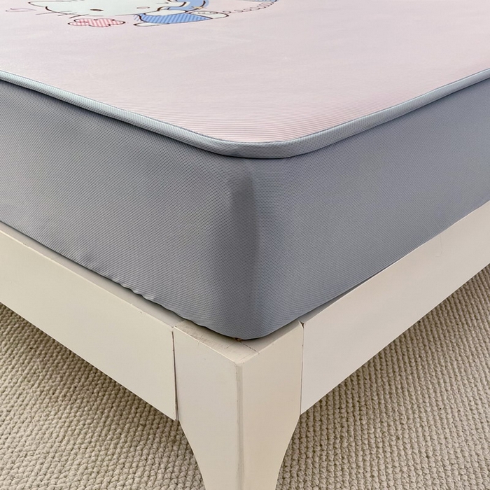 91家纺网 家纺一手货源 找家纺 蘭菲家纺 2025新款三丽鸥卡通印花冰丝凉席 搭档宝贝-粉