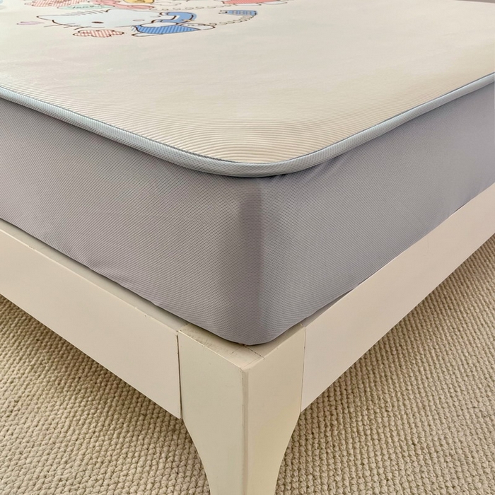 91家纺网 家纺一手货源 找家纺 蘭菲家纺 2025新款三丽鸥卡通印花冰丝凉席 搭档宝贝-米