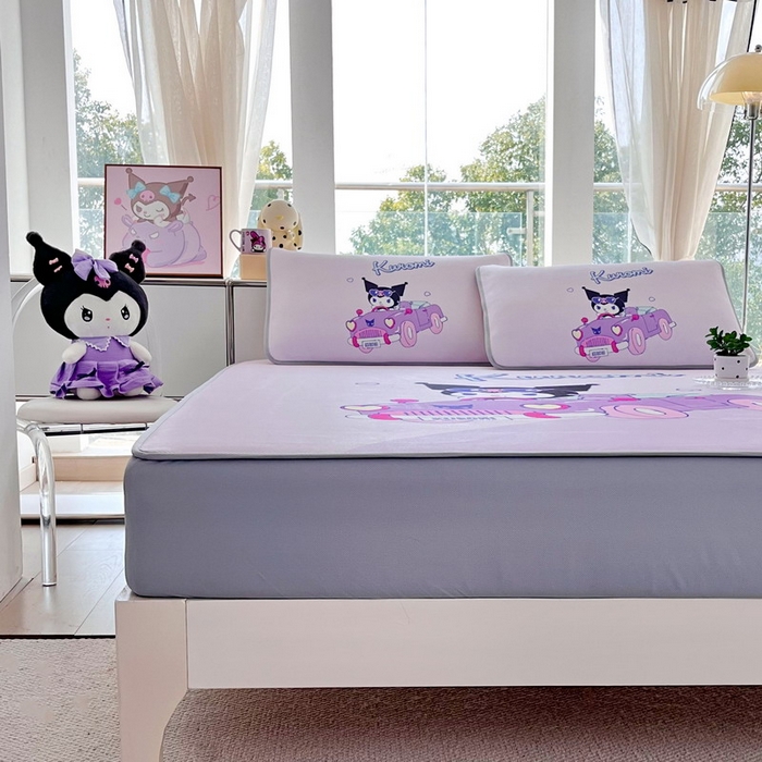 91家纺网 家纺一手货源 找家纺 蘭菲家纺 2025新款三丽鸥卡通印花冰丝凉席 兜风