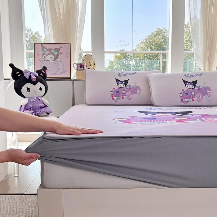 91家纺网 家纺一手货源 找家纺 蘭菲家纺 2025新款三丽鸥卡通印花冰丝凉席 兜风