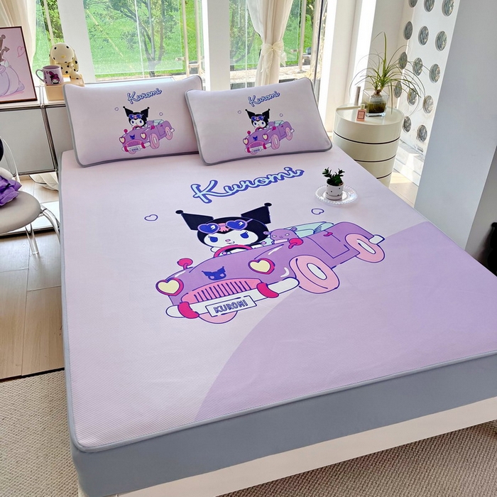 91家纺网 家纺一手货源 找家纺 蘭菲家纺 2025新款三丽鸥卡通印花冰丝凉席 兜风