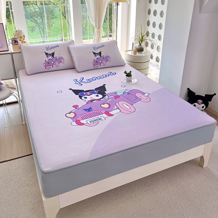 91家纺网 家纺一手货源 找家纺 蘭菲家纺 2025新款三丽鸥卡通印花冰丝凉席 兜风