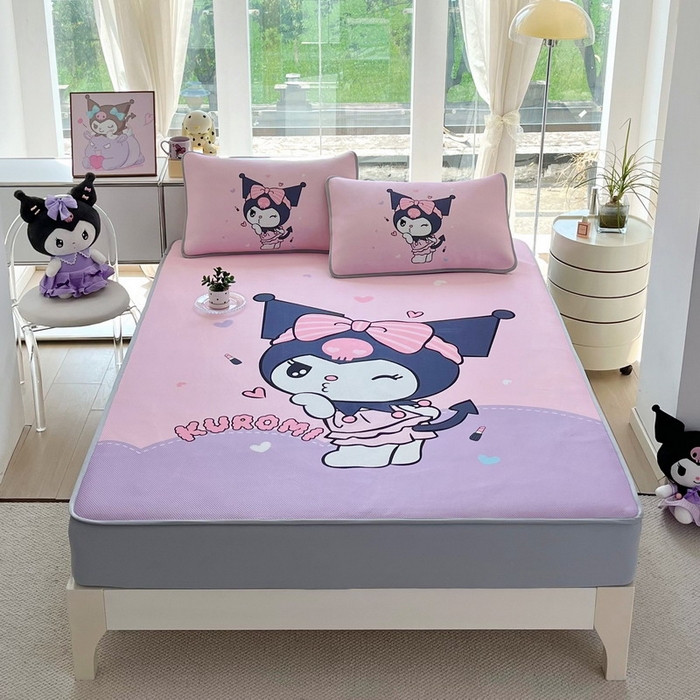 91家纺网 家纺一手货源 找家纺 蘭菲家纺 2025新款三丽鸥卡通印花冰丝凉席 公主酱小库