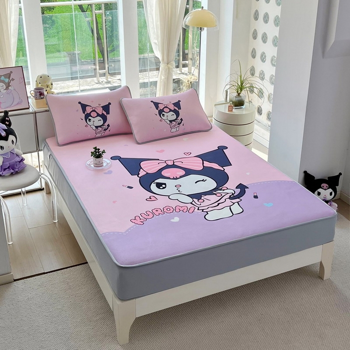 91家纺网 家纺一手货源 找家纺 蘭菲家纺 2025新款三丽鸥卡通印花冰丝凉席 公主酱小库