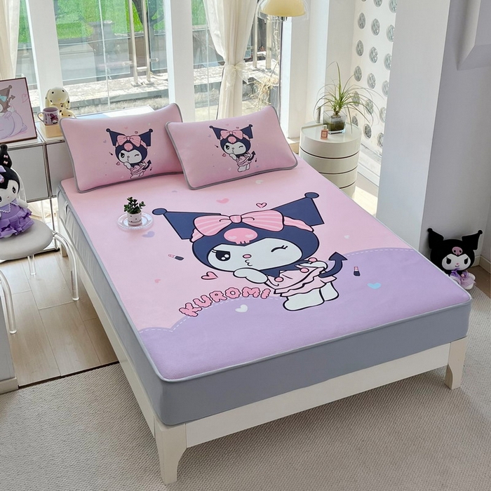 91家纺网 家纺一手货源 找家纺 蘭菲家纺 2025新款三丽鸥卡通印花冰丝凉席 公主酱小库