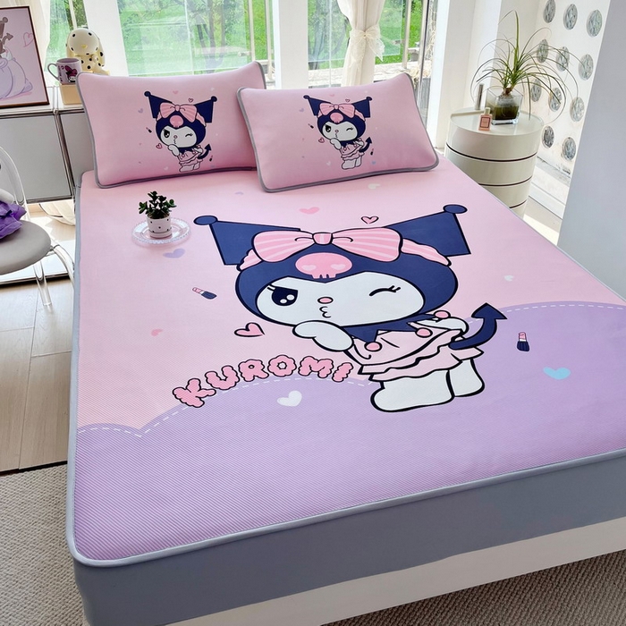 91家纺网 家纺一手货源 找家纺 蘭菲家纺 2025新款三丽鸥卡通印花冰丝凉席 公主酱小库