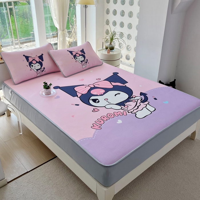 91家纺网 家纺一手货源 找家纺 蘭菲家纺 2025新款三丽鸥卡通印花冰丝凉席 公主酱小库