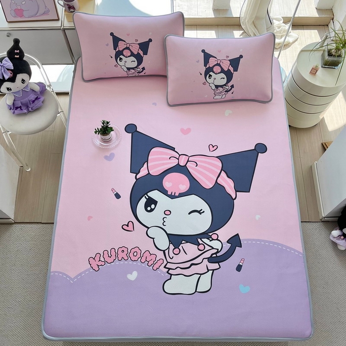 91家纺网 家纺一手货源 找家纺 蘭菲家纺 2025新款三丽鸥卡通印花冰丝凉席 公主酱小库