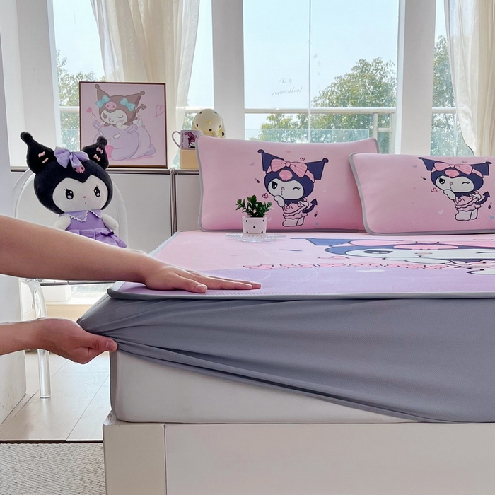 91家纺网 家纺一手货源 找家纺 蘭菲家纺 2025新款三丽鸥卡通印花冰丝凉席 公主酱小库