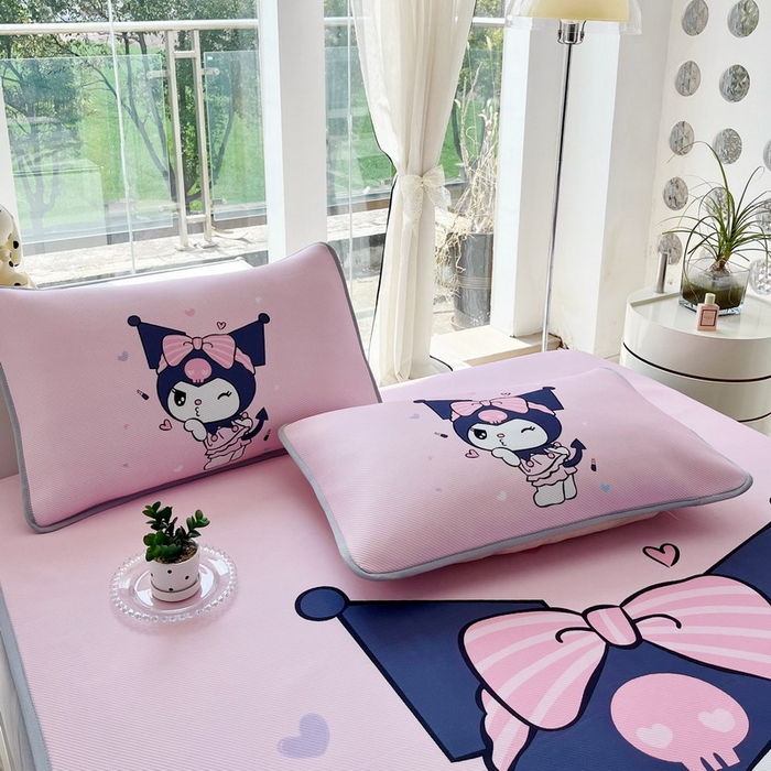 91家纺网 家纺一手货源 找家纺 蘭菲家纺 2025新款三丽鸥卡通印花冰丝凉席 公主酱小库