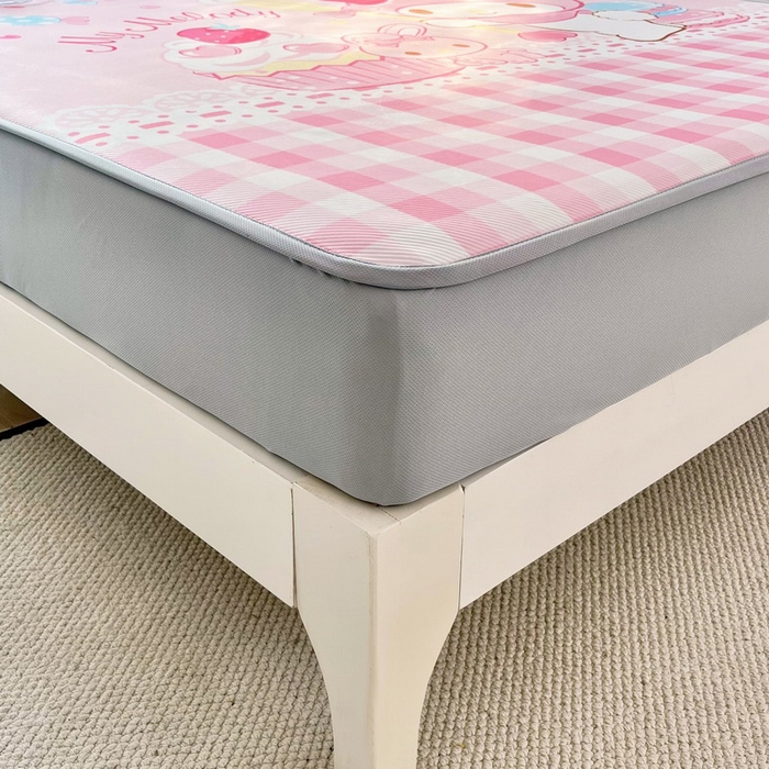 91家纺网 家纺一手货源 找家纺 蘭菲家纺 2025新款三丽鸥卡通印花冰丝凉席 节日快乐