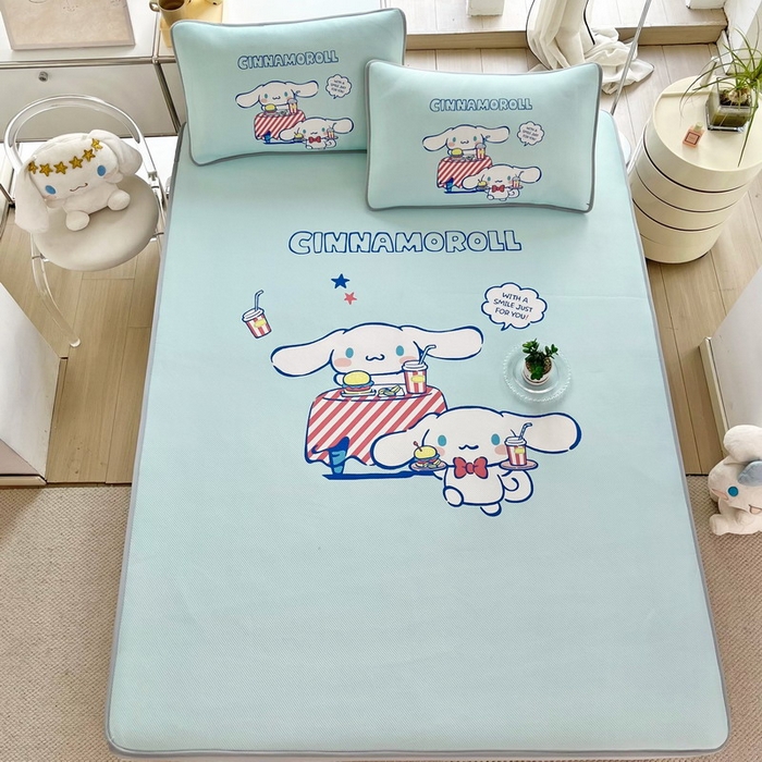 91家纺网 家纺一手货源 找家纺 蘭菲家纺 2025新款三丽鸥卡通印花冰丝凉席 聚餐