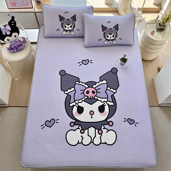 91家纺网 家纺一手货源 找家纺 蘭菲家纺 2025新款三丽鸥卡通印花冰丝凉席 乐巴库