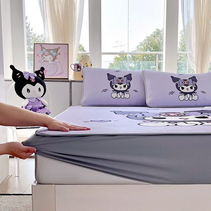 91家纺网 家纺一手货源 找家纺 蘭菲家纺 2025新款三丽鸥卡通印花冰丝凉席 乐巴库