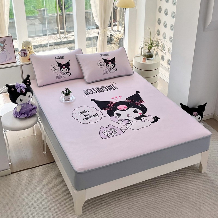 91家纺网 家纺一手货源 找家纺 蘭菲家纺 2025新款三丽鸥卡通印花冰丝凉席 明天见