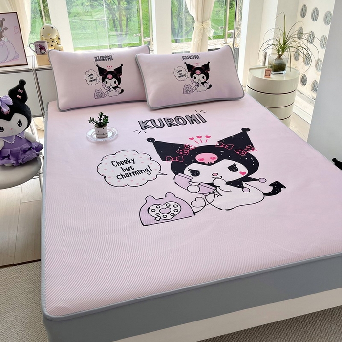 91家纺网 家纺一手货源 找家纺 蘭菲家纺 2025新款三丽鸥卡通印花冰丝凉席 明天见