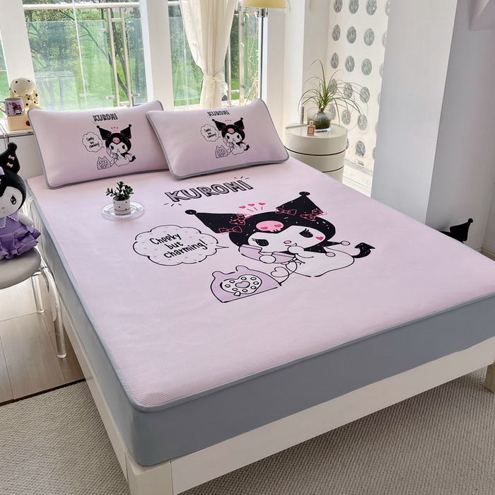 91家纺网 家纺一手货源 找家纺 蘭菲家纺 2025新款三丽鸥卡通印花冰丝凉席 明天见