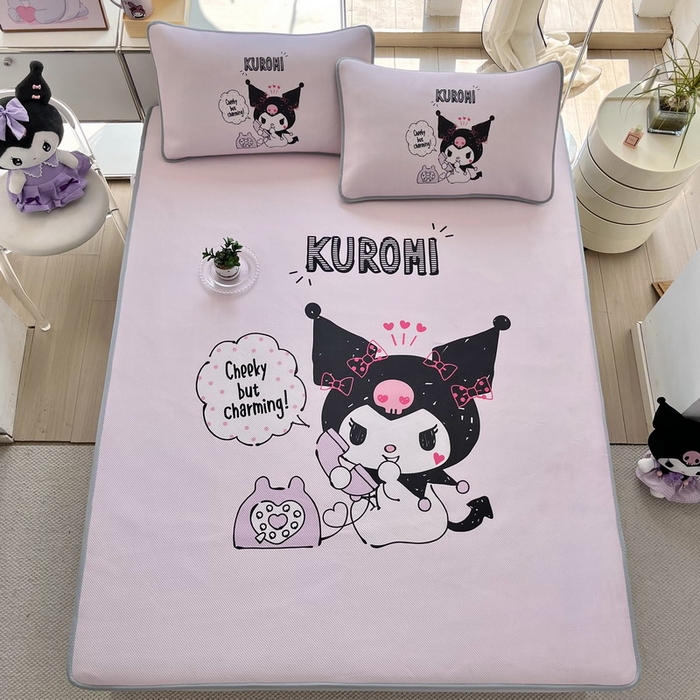 91家纺网 家纺一手货源 找家纺 蘭菲家纺 2025新款三丽鸥卡通印花冰丝凉席 明天见