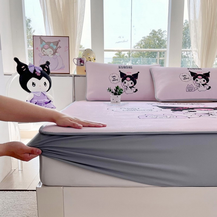 91家纺网 家纺一手货源 找家纺 蘭菲家纺 2025新款三丽鸥卡通印花冰丝凉席 明天见