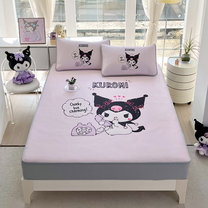 91家纺网 家纺一手货源 找家纺 蘭菲家纺 2025新款三丽鸥卡通印花冰丝凉席 明天见