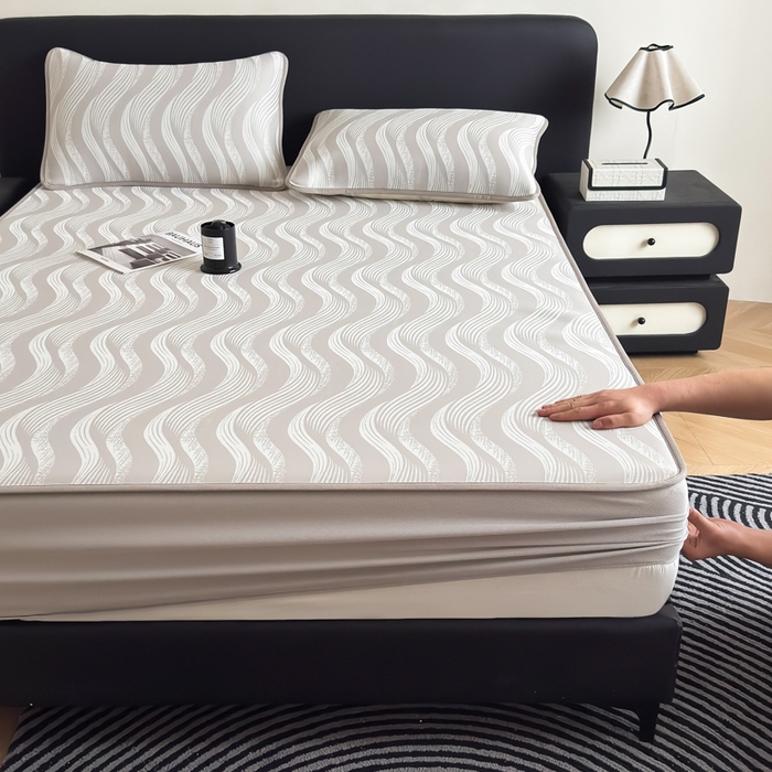 （总）九花鹿 2025新款A类PE凉感提花床笠款冰丝凉席软凉席可机洗可水洗