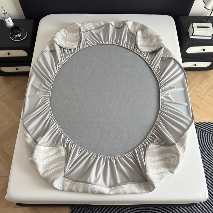 91家纺网 家纺一手货源 找家纺 （总）九花鹿 2025新款A类PE凉感提花床笠款冰丝凉席软凉席可机洗可水洗