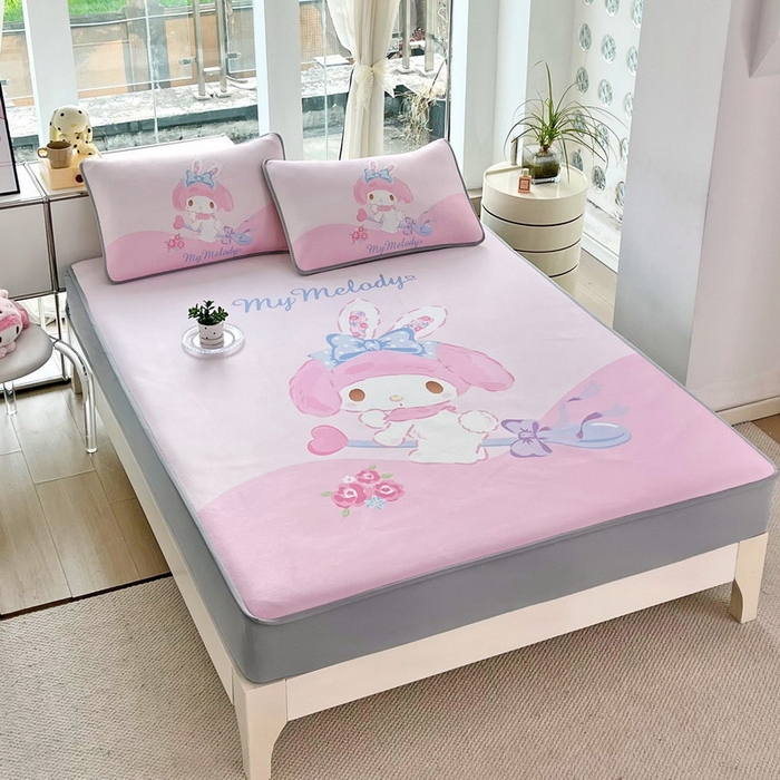 91家纺网 家纺一手货源 找家纺 蘭菲家纺 2025新款三丽鸥卡通印花冰丝凉席 去约会