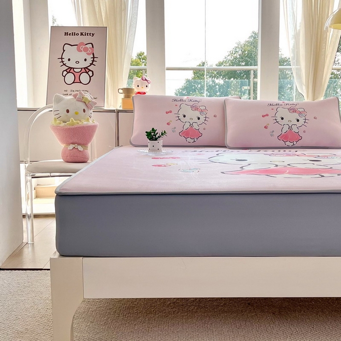 91家纺网 家纺一手货源 找家纺 蘭菲家纺 2025新款三丽鸥卡通印花冰丝凉席 甜睿