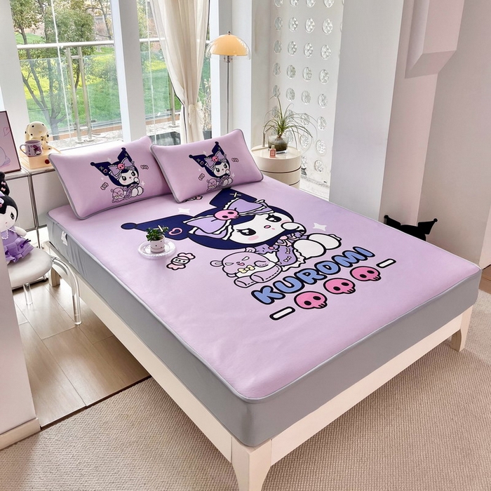 91家纺网 家纺一手货源 找家纺 蘭菲家纺 2025新款三丽鸥卡通印花冰丝凉席 小库日记