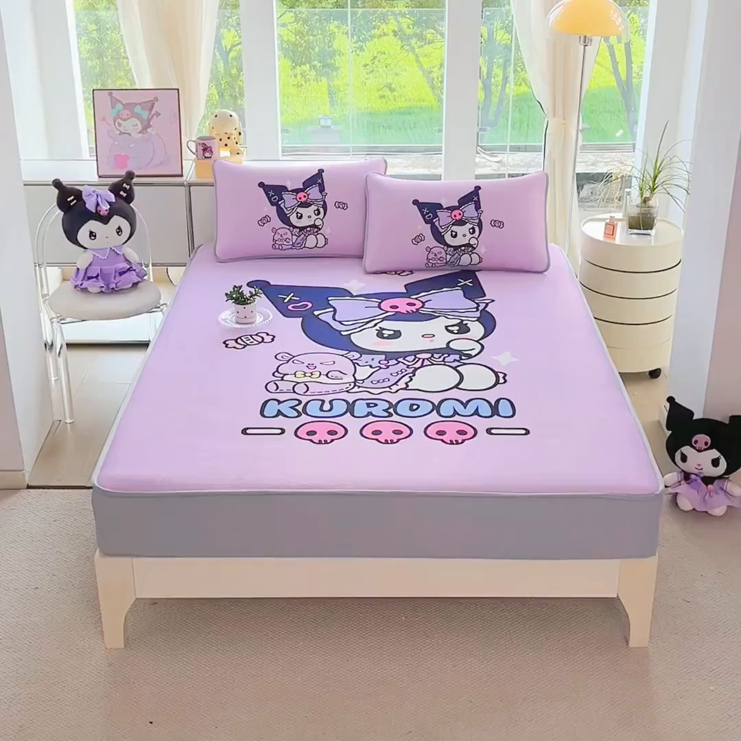 91家纺网 家纺一手货源 找家纺 蘭菲家纺 2025新款三丽鸥卡通印花冰丝凉席 小库日记