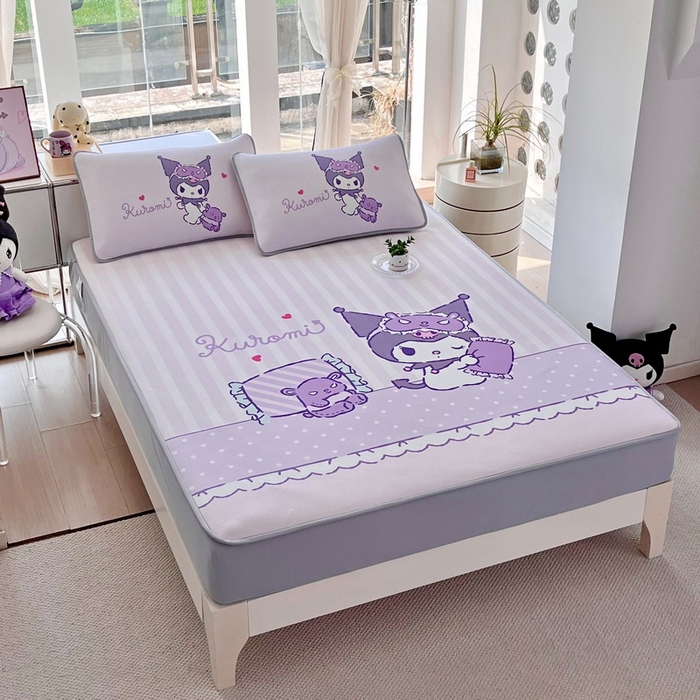 91家纺网 家纺一手货源 找家纺 蘭菲家纺 2025新款三丽鸥卡通印花冰丝凉席 小蜜库