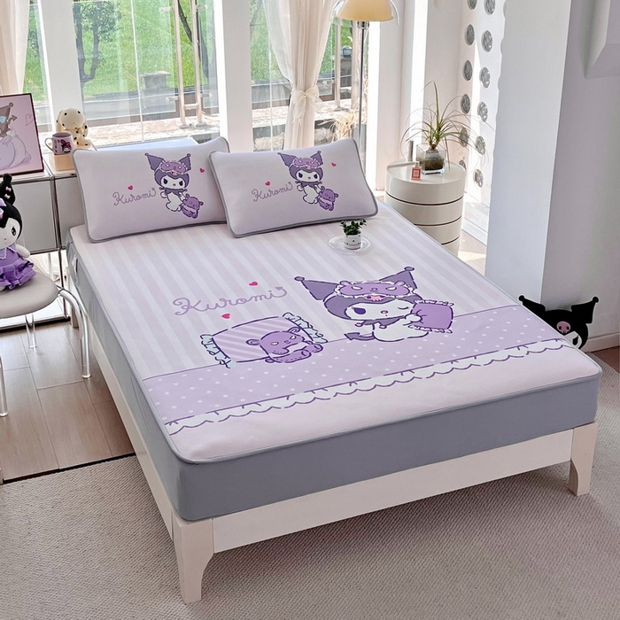 91家纺网 家纺一手货源 找家纺 蘭菲家纺 2025新款三丽鸥卡通印花冰丝凉席 小蜜库