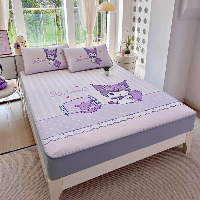 91家纺网 家纺一手货源 找家纺 蘭菲家纺 2025新款三丽鸥卡通印花冰丝凉席 小蜜库