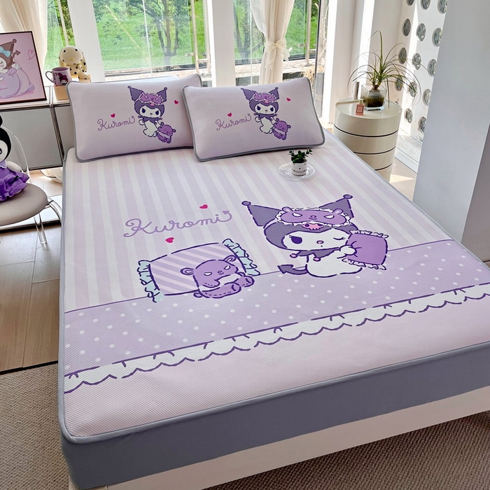 91家纺网 家纺一手货源 找家纺 蘭菲家纺 2025新款三丽鸥卡通印花冰丝凉席 小蜜库