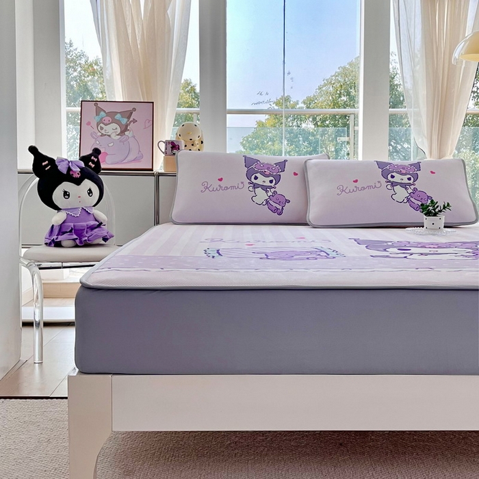 91家纺网 家纺一手货源 找家纺 蘭菲家纺 2025新款三丽鸥卡通印花冰丝凉席 小蜜库