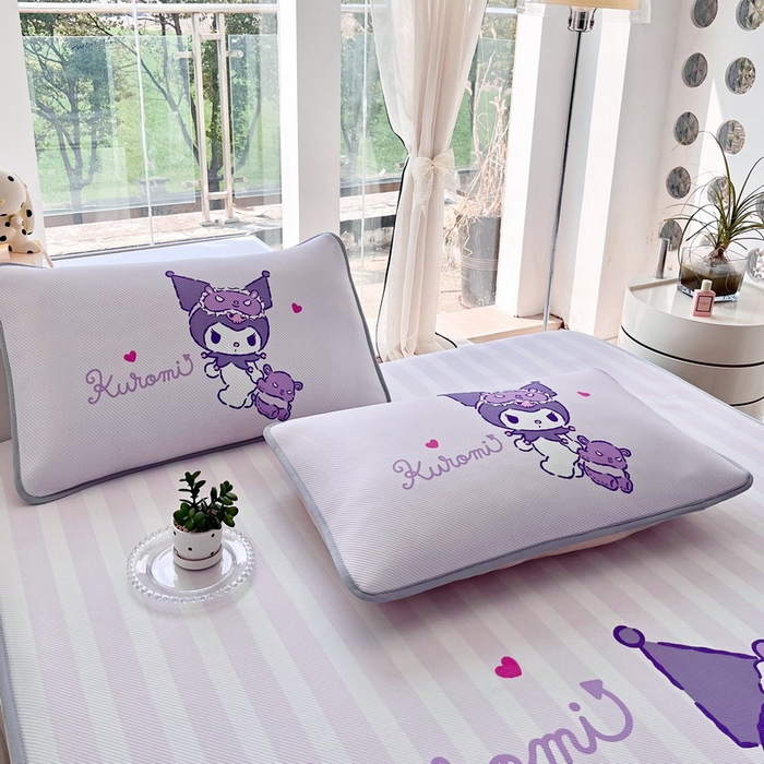 91家纺网 家纺一手货源 找家纺 蘭菲家纺 2025新款三丽鸥卡通印花冰丝凉席 小蜜库