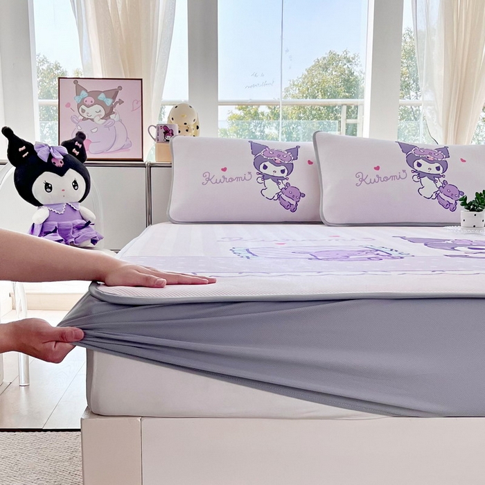 91家纺网 家纺一手货源 找家纺 蘭菲家纺 2025新款三丽鸥卡通印花冰丝凉席 小蜜库