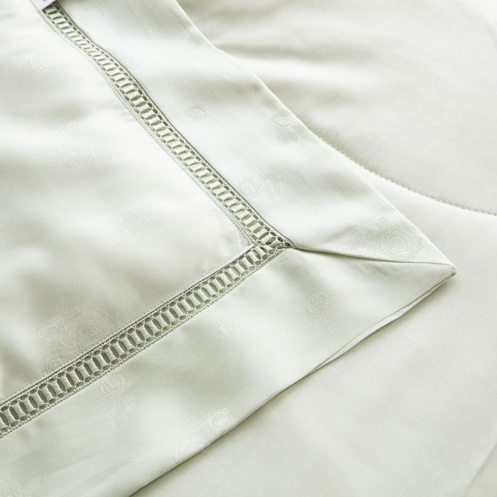 91家纺网 家纺一手货源 找家纺 鲁爱家纺供货 2025新款天丝夏被 花镜-薄荷绿