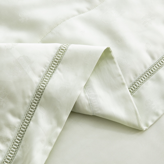 91家纺网 家纺一手货源 找家纺 鲁爱家纺供货 2025新款天丝夏被 花镜-薄荷绿