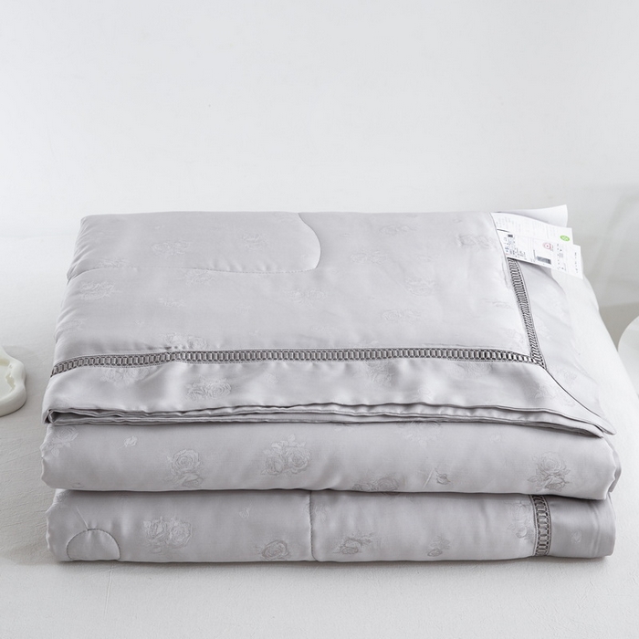 91家纺网 家纺一手货源 找家纺 鲁爱家纺供货 2025新款天丝夏被 花镜-太空灰