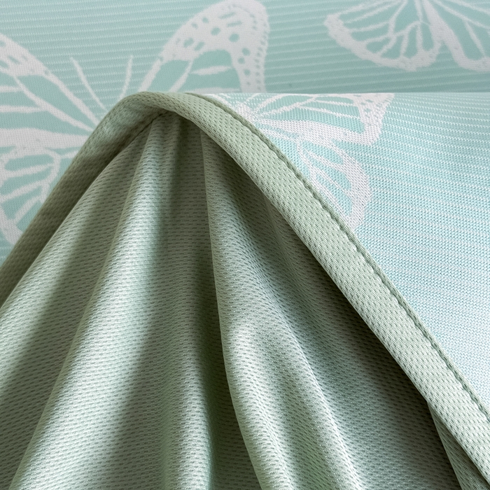91家纺网 家纺一手货源 找家纺 九花鹿 2025新款A类PE凉感提花床笠款冰丝凉席软凉席可机洗可水洗 蝶舞（浅绿）