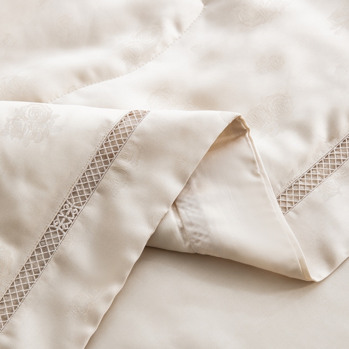 91家纺网 家纺一手货源 找家纺 鲁爱家纺供货 2025新款天丝夏被 花镜-香槟金