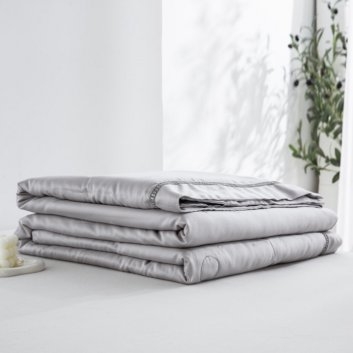 91家纺网 家纺一手货源 找家纺 鲁爱家纺供货 2025新款天丝夏被 慕斯-太空灰