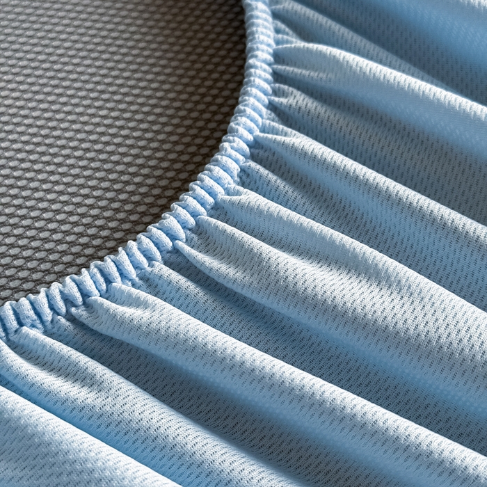 91家纺网 家纺一手货源 找家纺 九花鹿 2025新款A类PE凉感提花床笠款冰丝凉席软凉席可机洗可水洗 蝶舞（天空蓝）