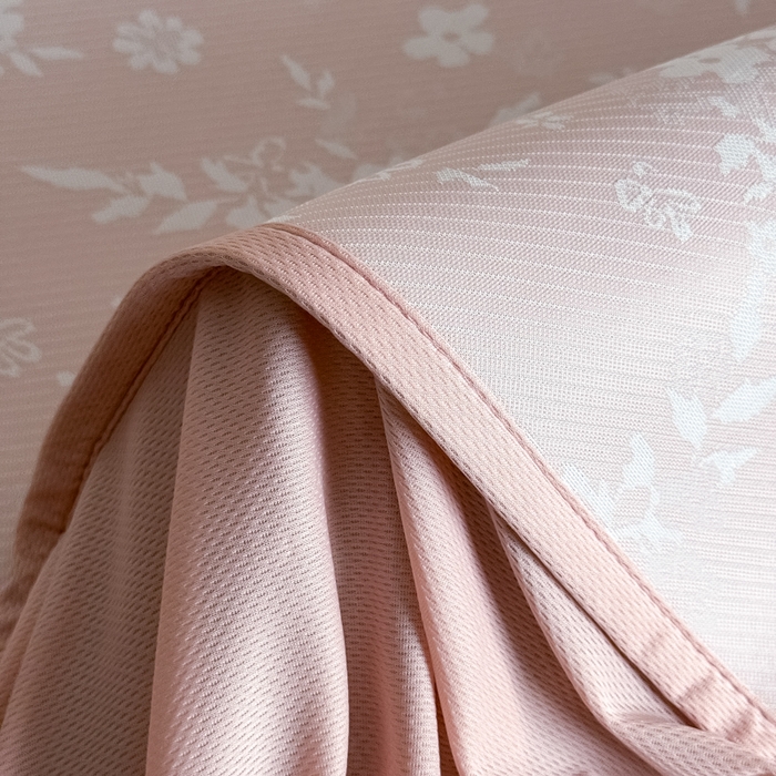 91家纺网 家纺一手货源 找家纺 九花鹿 2025新款A类PE凉感提花床笠款冰丝凉席软凉席可机洗可水洗 花梦（浅粉）