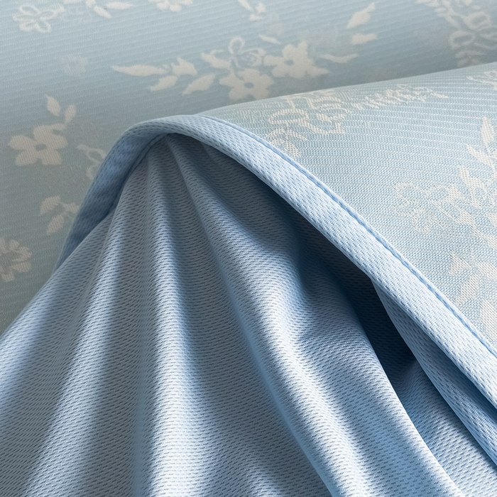 91家纺网 家纺一手货源 找家纺 九花鹿 2025新款A类PE凉感提花床笠款冰丝凉席软凉席可机洗可水洗 花梦（天空蓝）